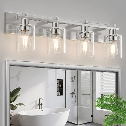 Miniatura 17 de Bathroom Light Fixtures Over Mirror, 2-Light Modern Matte Black Bathroom Vanity Light, Wall Lights with Clear Glass Shade, Living Room, Bedroom