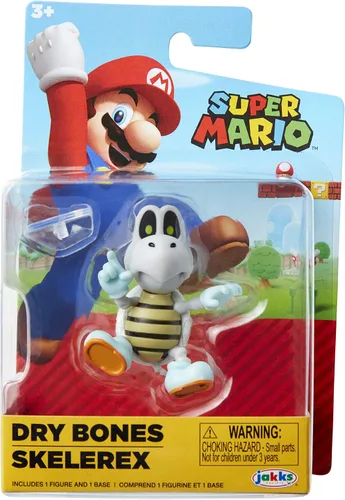 Miniatura 3 de Super Mario Figura de acción de 2.5 pulgadas Dry Bones juguete coleccionable, color blanco