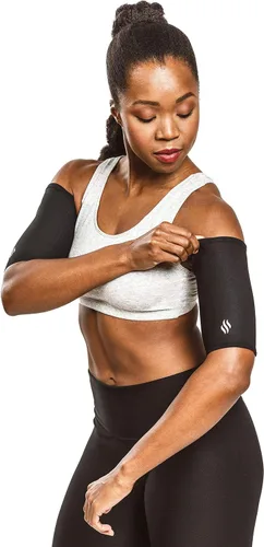 Miniatura 4 de Sweat Shaper Recortadoras de brazos para mujer, bandas de compresión para sudar con forma de sauna, banda de brazo adelgazante, paquete de 2