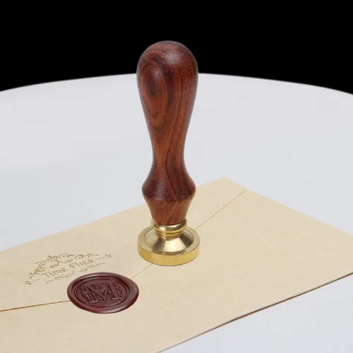 Miniatura 5 de Juego de sellos de cera, Juego clásico de sellos de cera antiguo estilo antiguo con letras iniciales del alfabeto, Caja de regalo con asa de madera