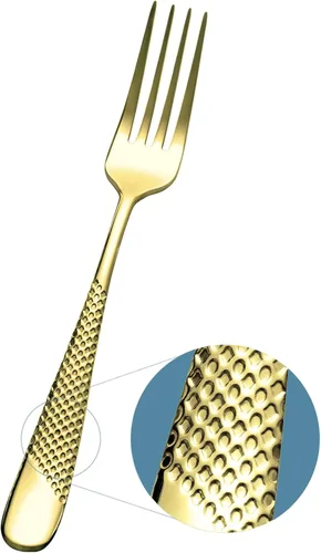 Xideman® Juego de tenedores martillados prémium (8.1 pulgadas), cubiertos de tenedores de acero inoxidable 18/10, 6 tenedores de metal para el