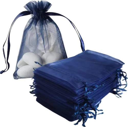 Miniatura 31 de Bolsas de regalo de organza de 5 x 7 pulgadas con cordón para joyas, dulces, flores de lavanda secas, 100 bolsitas rojas, bolsa de malla de tela