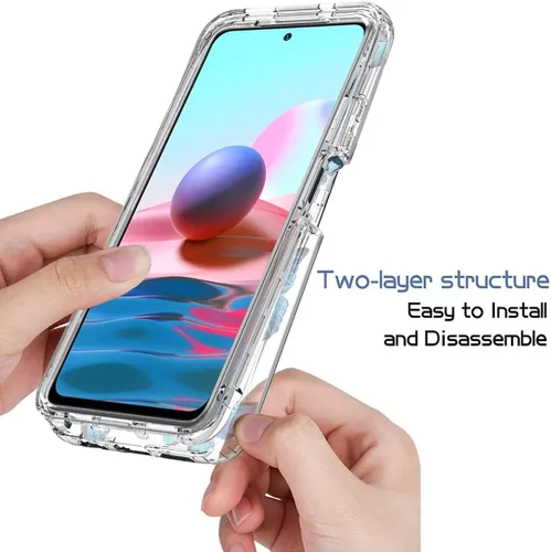 Miniatura 4 de Funda para Redmi Note 10 (4G)/Note 10S M2101K7BG con protector de pantalla de vidrio templado, suave 360 cuerpo completo a prueba de golpes