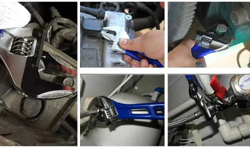 Miniatura 7 de 1 Pieza Llave Ajustable de Apertura Ancha con Mango Corto de 6 pulgadas, Llave Ajustable Corta Forjada de Acero al Cromo Vanadio Llave Inglesa