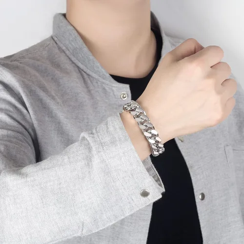 Miniatura 3 de Plata de ley 925 italiana hecha a mano Pulsera clásica de cadena cubana de Miami de 025-05 pulgadas para hombres joyería fina de fiesta pulsera
