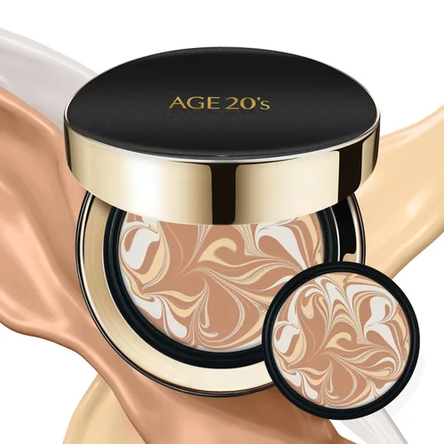 Miniatura 14 de AGE20'S Signature Essence Pact SPF 50+ Paquete de 1 13C PORCELANA Base en crema, acabado luminoso, cobertura natural Base cushion coreana