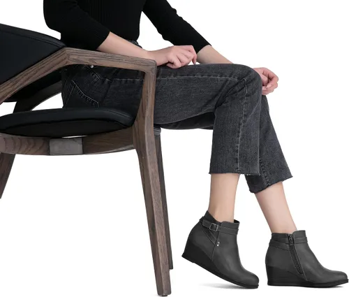 Miniatura 3 de Jeossy Botas de cuña 9636 para mujer Cómodas botas de cuña con cremallera lateral