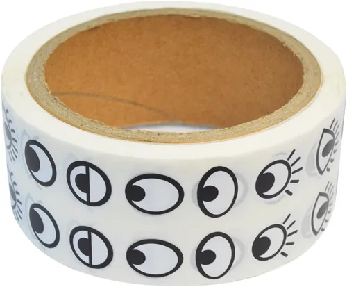Miniatura 7 de baotongle 1000 pares de calcomanías para ojos, etiquetas autoadhesivas grandes con ojos saltones de dibujos animados negros y blancos para ojos