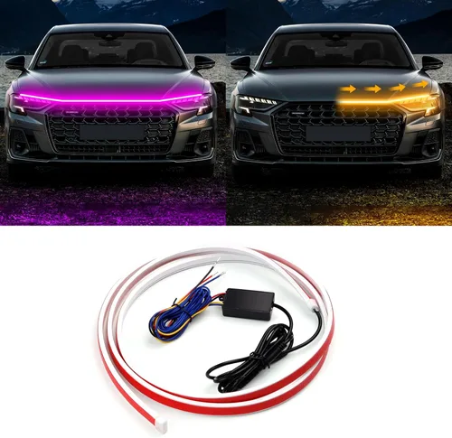 Miniatura 11 de Tira de Luz LED Cortable para Debajo del Capó del Coche, Tiras LED para Motor Automotriz, Luz Direccional Guía Decorativa, Impermeable IP66