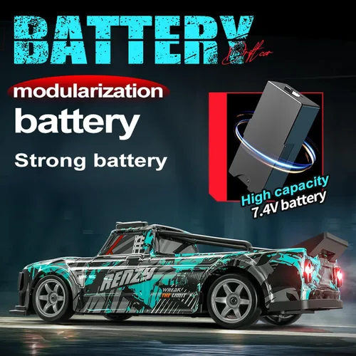 Miniatura 6 de Coche de deriva a control remoto, escala 1:16, vehículo de control remoto para deriva y carrera, 2.4 GHz 4WD de alta velocidad 20+KM/H con luces