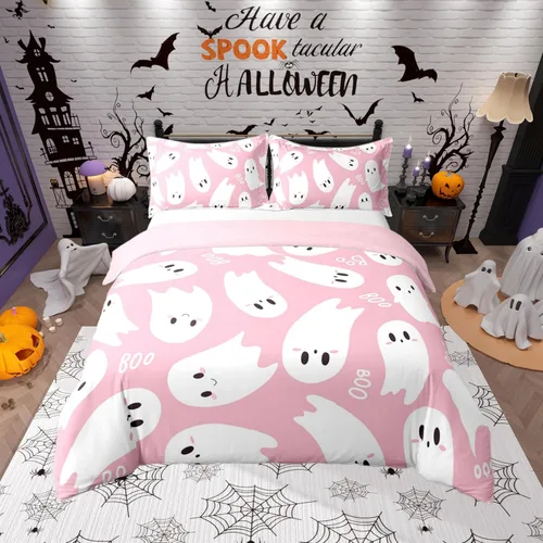 Miniatura 11 de 100% Algodón Natural Acuarela Juego de Ropa de Cama con Diseño Marino para Niños y Niñas, Juego de Cama con Estrella de Mar y Caracol Azul, Juego