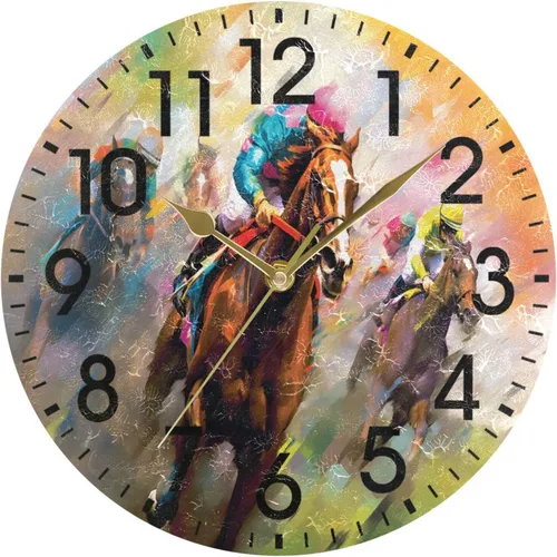 Miniatura 15 de ALAZA Reloj de pared redondo acrílico para decoración del hogar, diseño de mariposa, de tacón alto, color rosa, 9.84 pulgadas, sin tictac, para sala