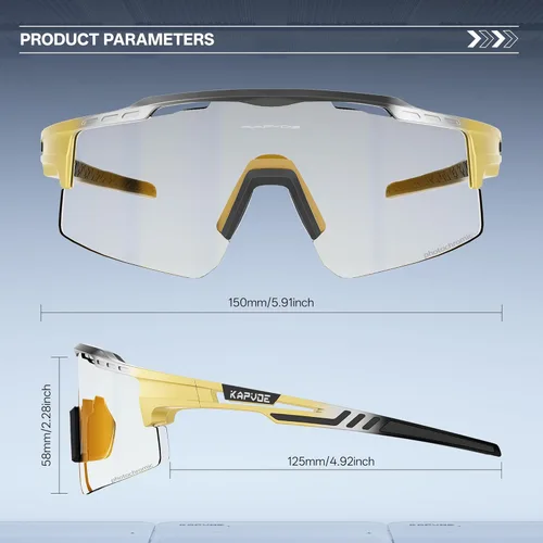 Miniatura 5 de KAPVOE Gafas de sol de ciclismo fotocromáticas para bicicleta de montaña, transparentes, MTB en bicicleta, equitación, béisbol, correr, golf
