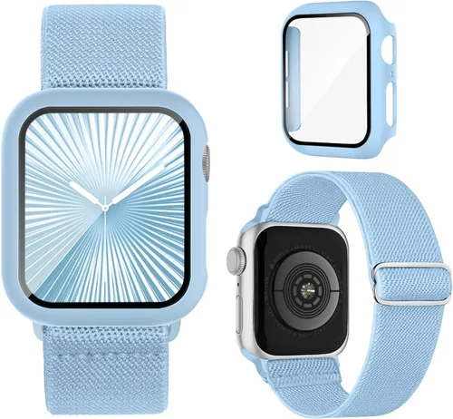Miniatura 14 de Bandas elásticas compatibles para correa y carcasa de Apple Watch de 40mm 44mm 41mm 45mm 42mm 46mm, correas deportivas de nailon Solo Loop