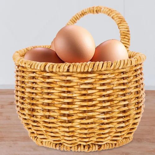 Miniatura 4 de 2 cestas de almacenamiento tejidas a mano, pequeña cesta colgante de ratán de imitación para cocina, baño, decoración de pared, organizador