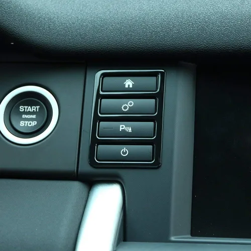 Miniatura 3 de YIWANG Marco de botón multifunción ABS cromado para Land Rover Discovery Sport 2015-2019 Accesorios de coche (negro)