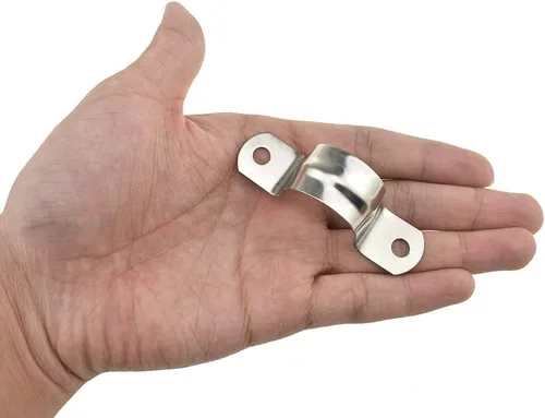 Miniatura 23 de Hahiyo Abrazaderas de soporte de tubo en U de dos agujeros, 0.315 in, resistente, sin óxido, brillante, fuerte, resistente al viento, sin afilado