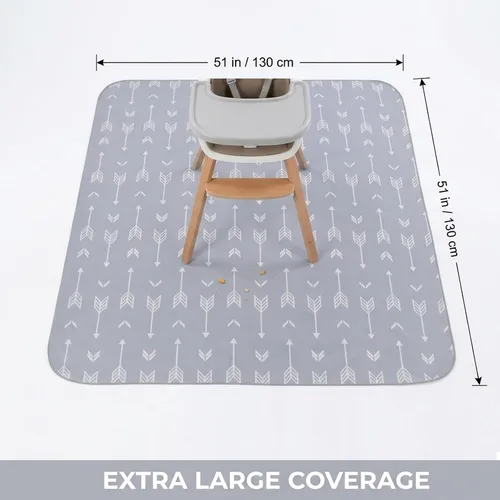 Miniatura 2 de Tapete de salpicaduras para bebé para debajo de la silla alta, artes/manualidades, tapete lavable de 51 x 51 pulgadas, tapete impermeable y lavable