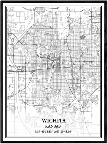 Miniatura 6 de TANOKCRS Póster impreso en lienzo de Manhattan Kansas Estados Unidos, diseño de mapa de Estados Unidos, sin marco, moderno, en blanco y negro
