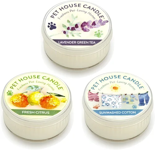 Miniatura 10 de Pet House - Mini velas para olor de mascotas, a base de plantas, velas perfumadas aptas para perros y gatos, té verde lavanda, paquete de 3