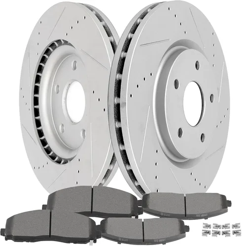 Miniatura 14 de SCITOO Brake Kits For Jeep For Cherokee 1999-2001,For TJ 1999-2006,For Jeep For Wrangler 2000-2006 Front Drilled & Slotted Disc Brakes Rotors and