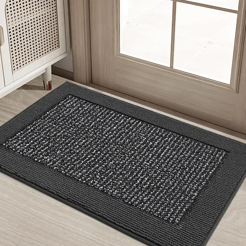 Miniatura 11 de BEQHAUSE Tapete para puerta interior de 20 x 32 pulgadas, tapete antideslizante para entrada, lavable, resistente a la suciedad, tapete