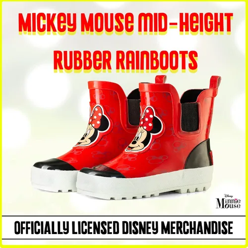 Miniatura 3 de Disney Girl Minnie Mouse Mid Height Easy Slip-on Waterproof Rubber Boots