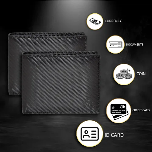 Miniatura 54 de Carteras plegables de cuero RFID hechas a mano para hombres en varios colores que ofrecen 9 tarjetas y 1 ranuras para identificación