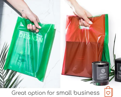 Miniatura 3 de Choice Marts 200 bolsas de mercancía rojas y verdes de 1.5 mil de espesor, 100 rojas y 100 verdes de 9" x 12", brillantes, adecuadas para venta al