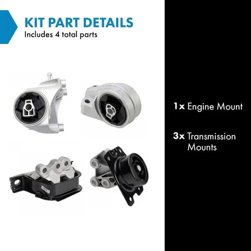 Miniatura 2 de TRQ Kit de montaje del motor de transmisión del motor Juego de 4 piezas para Captiva Sport Equinox Terrain 2.4L