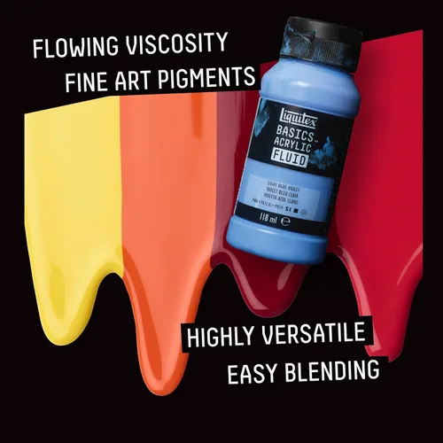 Miniatura 4 de Liquitex BASICS Pintura acrílica fluida, botella de 118ml (4 onzas), tono amarillo cadmio medio Tono medio amarillo cadmio
