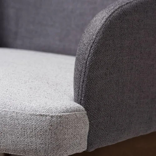 Miniatura 4 de Baxton Studio Monte Mid-Century - Sillón de tela gris bicolor
