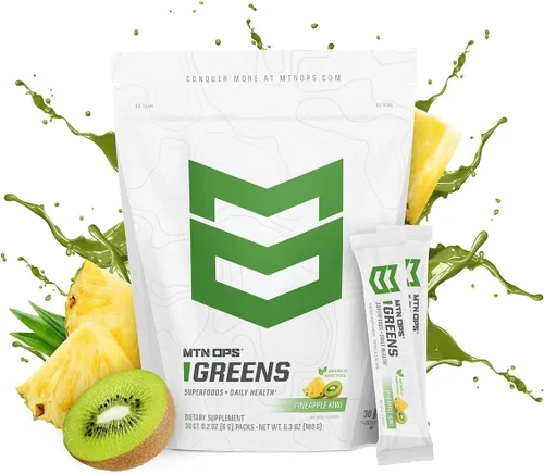 Miniatura 2 de MTN OPS Super Greens Daily Superfood Blend naturalmente endulzado con fruta de monje apoyo inmune y digestivo Verdes ricos en clorofila, polvo