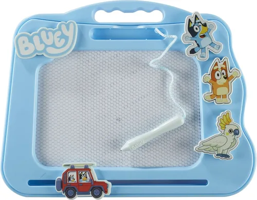 Miniatura 4 de Bluey Travel - Almohadilla magnética para garabatos con bolígrafo y 3 sellos, dibuja y borra sin ensuciar, azul