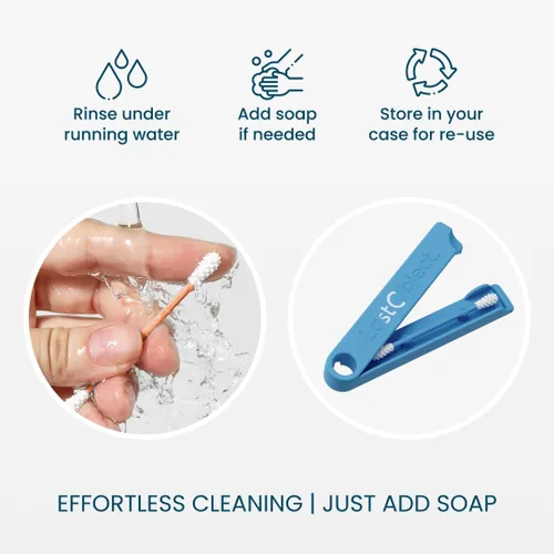 Miniatura 2 de LastSwab® Hisopos de algodón reutilizables para limpieza de oídos - Alternativa higiénica a los hisopos de algodón desechables - Fácil de limpiar