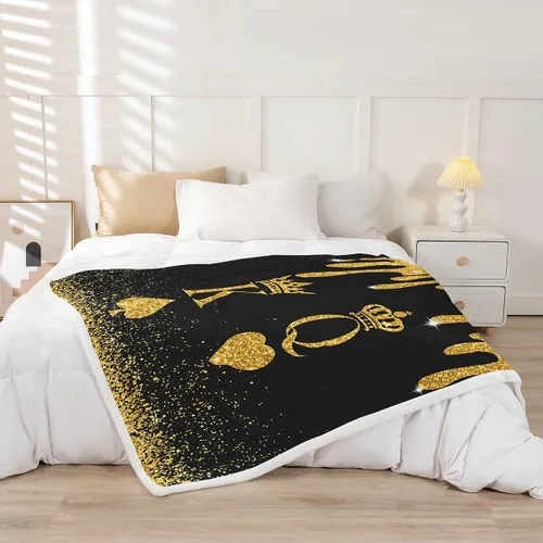 Miniatura 2 de Manta de vellón rayo King y Queen, manta de cama de estilo moderno para adultos y adolescentes, decoración de sala de arte fluida de lentejuelas