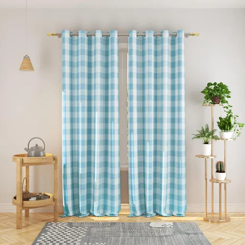 Miniatura 114 de Cortinas de 24 pulgadas de largo con diseño Buffalo Check Gingham Plaid para ventanas de cocina y baño, tratamiento para ventanas con 2 paneles