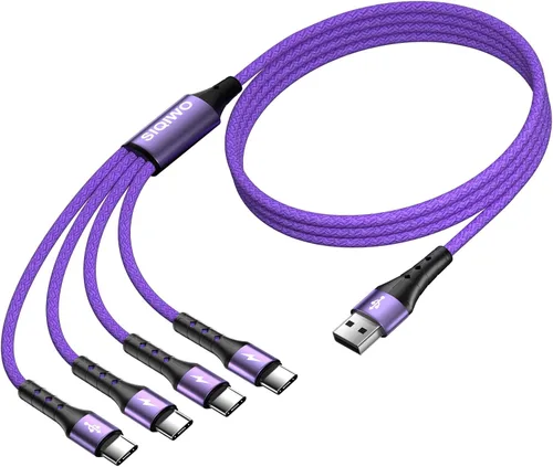 Miniatura 11 de SIQIWO Cable multiUSB C de carga rápida, [paquete de 4 pies/2] QC 3.0 (3A), cable divisor USB C, cable de carga 4 en 1 con 4 puertos tipo C