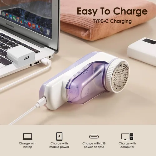 Miniatura 6 de Afeitadora de Tela Recargable, Afeitadora de Suéteres, Removedor de Pelusas Eléctrico con Cuchillas de 6 Hojas, Removedor de Pelusas para Ropa