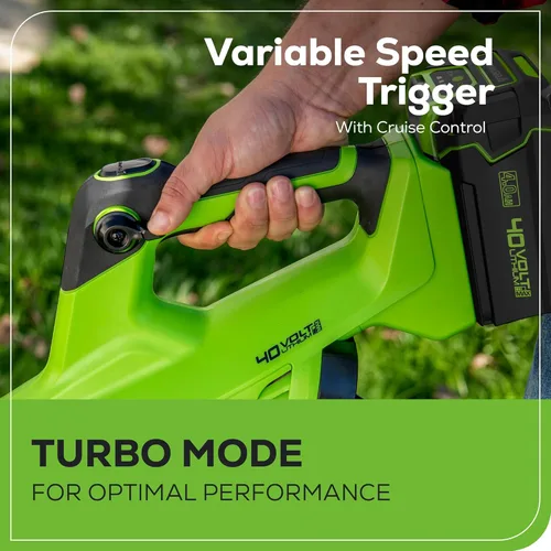 Miniatura 8 de Greenworks Soplador axial de hojas sin escobillas de 40 V (130 MPH / 550 CFM), ultra potente para hojas húmedas, residuos pesados, grava y nieve