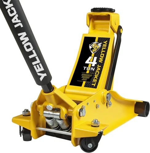 Miniatura 15 de YELLOW JACKET Gato hidráulico de piso de perfil bajo para carro de 2.5 toneladas con bomba de elevación de pistón único, capacidad de 5500 libras