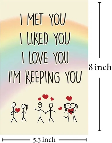 Miniatura 6 de Cheerin Divertida tarjeta de aniversario con sobres, tarjetas de amor humorísticas para él y ella, tarjeta romántica para marido, esposa, prometido