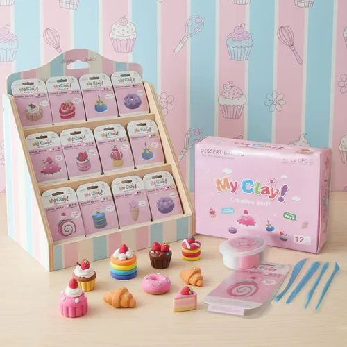 Miniatura 10 de Arcilla seca al aire para niños, 12 arcilla para modelar de Navidad, kit de arcilla mágica con herramientas y tutoriales, suave y antiadherente, Kit