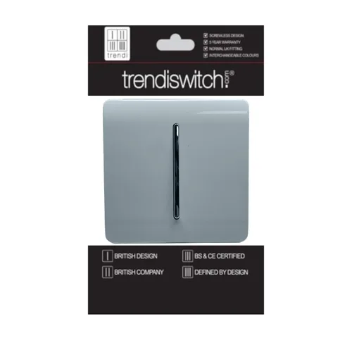 Miniatura 2 de Trendi 1 banda 3 vías intermedio artístico moderno brillante 10 amperios táctil, gris frío
