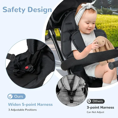 Miniatura 9 de INFANS Triciclo para Niños, Triciclo de Bebé 6 en 1 Bicicleta para Niños Pequeños con Asiento Reversible, Mango de Empuje Ajustable, Control