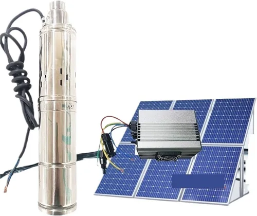 Bomba de agua solar DC24V Bomba de tornillo sumergible de alta presión Controlador MPPT Bomba pequeña de 4 pulgadas para riego de ganado (4.5V)