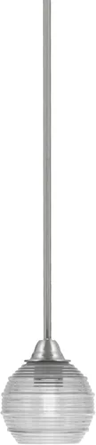 Miniatura 136 de Toltec Lighting Paramount - Mini colgante de 1 luz en acabado negro mate con cristal de arte perla de 7 pulgadas y estilo negro