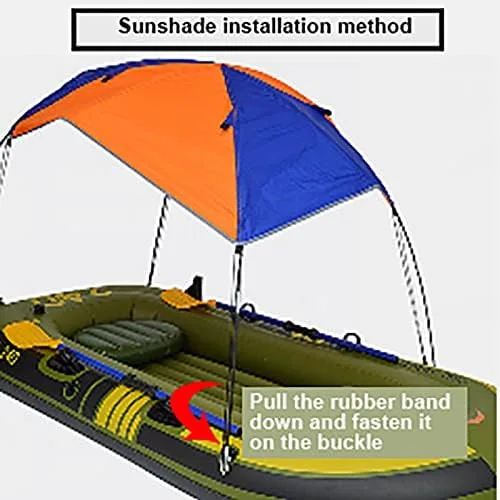 Miniatura 5 de Tbest Toldo inflable para kayak, refugio de sombra para barco, 2/3/4 personas, refugio solar para barco, cubierta de toldo de vela, toldo de pesca