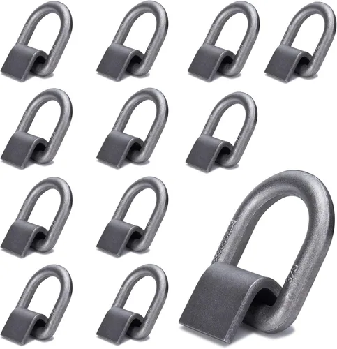 Miniatura 11 de 1/2" Ancla de Amarre Soldada Forjada de Alta Resistencia con MBS: 5443 kg, Anillo en D para Amarre con Puntos de Anclaje Soldados para Remolque