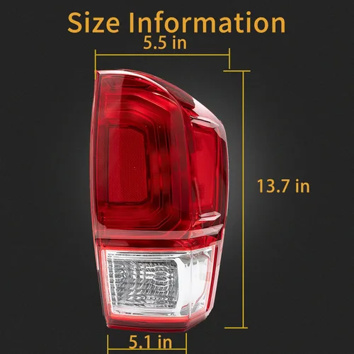 Miniatura 5 de Carcasa de luz trasera lateral derecha compatible con Toyota Tacoma 2016-2022 con lámpara de freno con bombilla Reemplazo 81550-04170